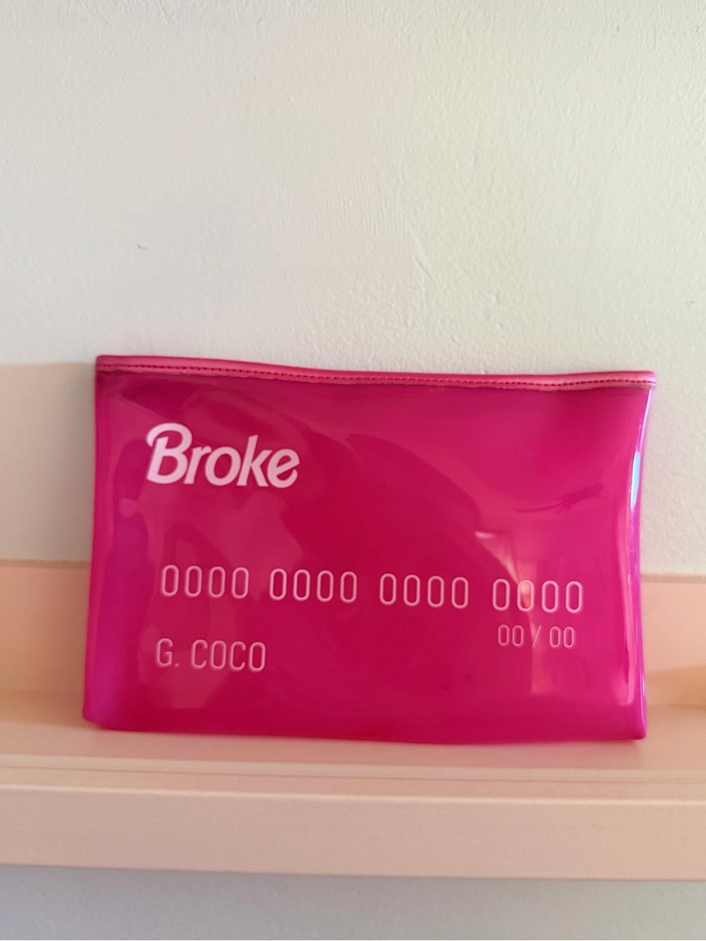 Broke Pink Vinyl Clutch
